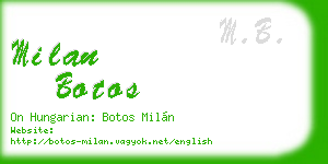 milan botos business card